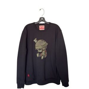 Red Tag RTGB Graphic Military Style Helmet Streetwear Sweatshirt With Pockets 1X